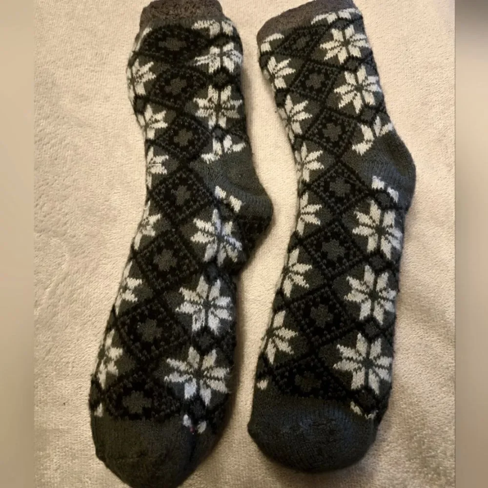 Fairisle Star Fuzzy Fleece Slipper/Socks